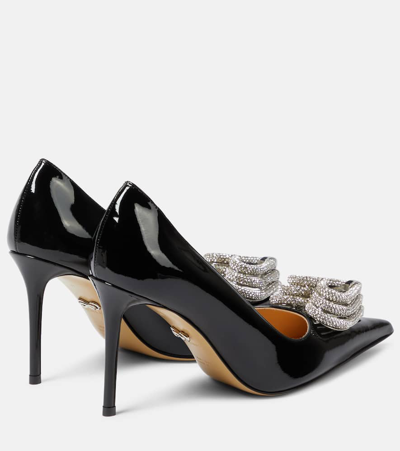 Mach&mach 110 Triple Heart Pumps In Patent Leather In Black