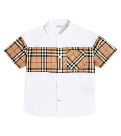 Shop Burberry Check Poplin Shirt In Multicoloured