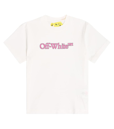 Shop Off-white Logo Cotton Jersey T-shirt In White