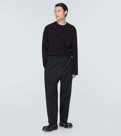 Shop Jil Sander Oversized Cotton-blend Sweater In Black