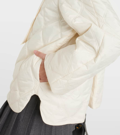 Shop Ganni Quilted Jacket In White