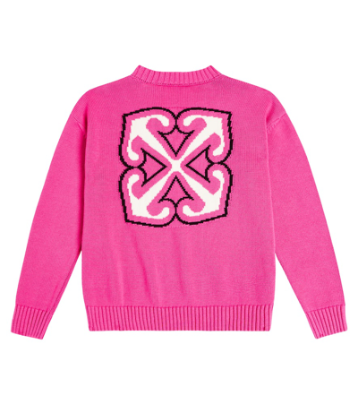 Shop Off-white Logo Wool Sweater In Pink