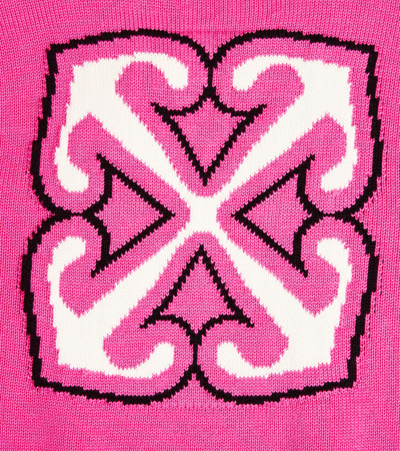 Off-white Logo Wool Sweater In Pink