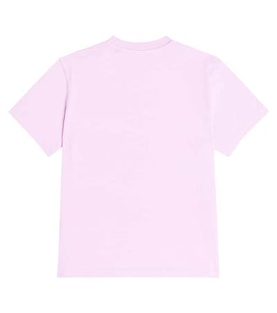 Shop Off-white Logo Cotton Jersey T-shirt In Purple