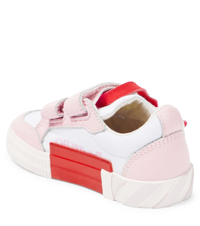 Off-white Vulcanized Leather-trimmed Sneakers In White