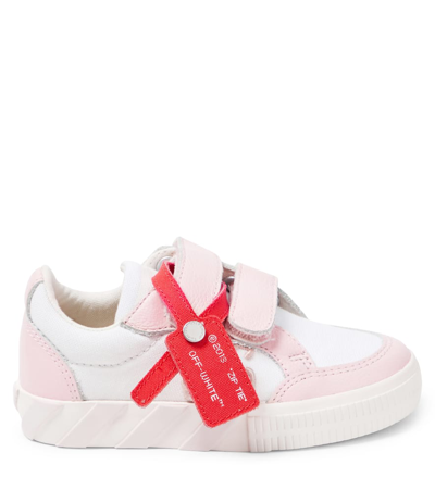 Off-white Vulcanized Leather-trimmed Sneakers In White