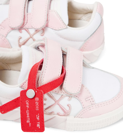 Off-white Vulcanized Leather-trimmed Sneakers In White