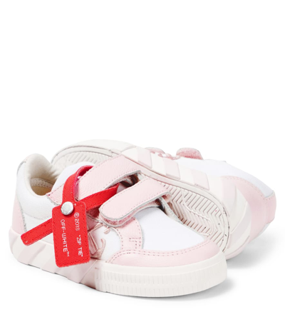 Off-white Vulcanized Leather-trimmed Sneakers In White
