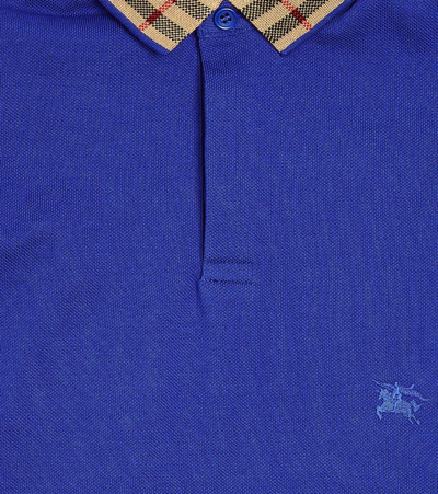 Shop Burberry Baby Cotton Piqué Polo Shirt In Blue