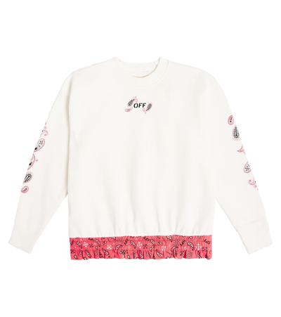 Shop Off-white Paisley Printed Cotton Jersey Sweatshirt In White