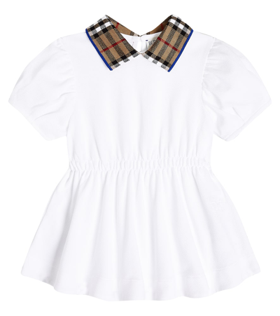 Shop Burberry Baby Alesea Cotton Dress In White