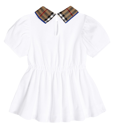 Shop Burberry Baby Alesea Cotton Dress In White