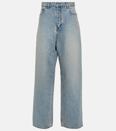 Shop Balenciaga Mid-rise Wide-leg Jeans In Blue