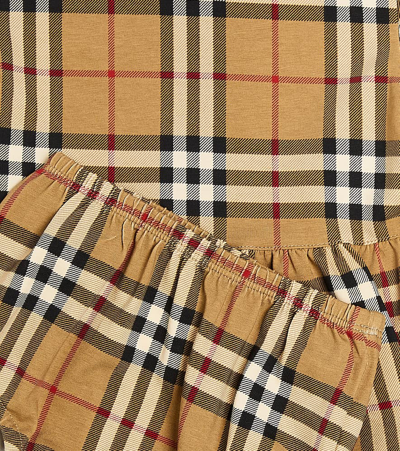Shop Burberry Baby  Check Dress And Bloomers Set In Multicoloured