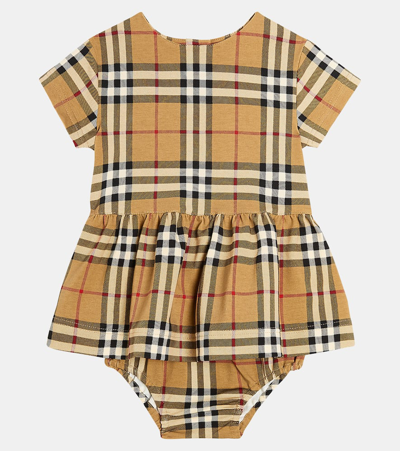 Shop Burberry Baby  Check Dress And Bloomers Set In Multicoloured