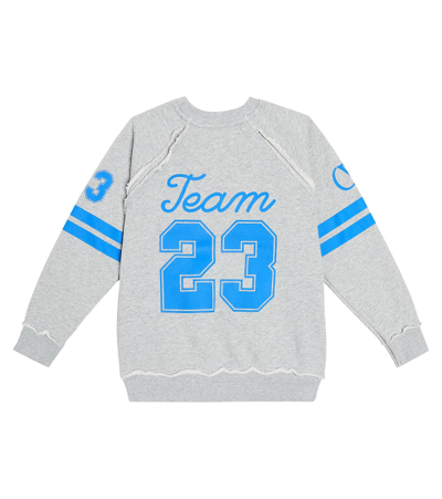 Off-white Team 23-print Cotton Sweatshirt In Grey