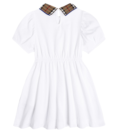 Shop Burberry Cotton Piqué Polo Dress In White