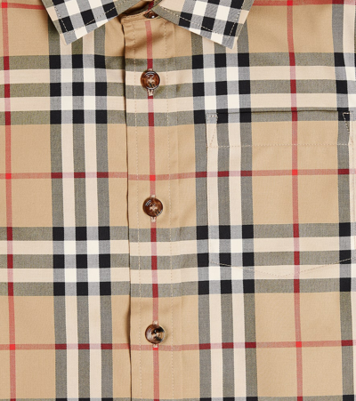 Shop Burberry Check Cotton-blend Shirt In Multicoloured