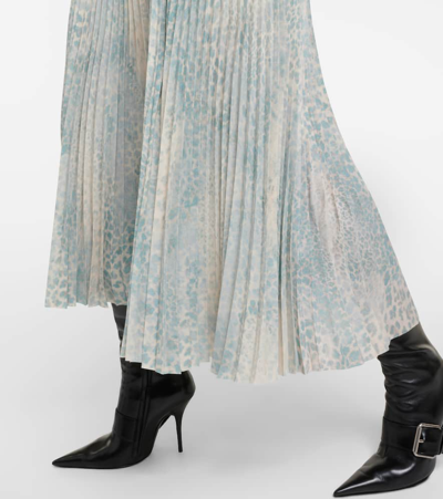 Shop Balenciaga Printed Pleated Midi Skirt In Multicoloured