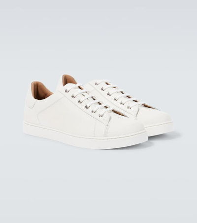 Shop Gianvito Rossi Leather Low-top Sneakers In White