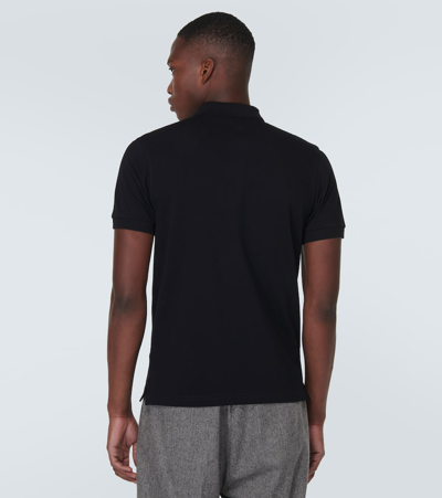 Shop Sunspel Cotton Piqué Polo Shirt In Black