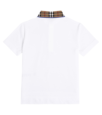 Shop Burberry Cotton Piqué Polo Shirt In White