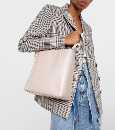Shop Apc Virginie Leather Shoulder Bag In Grey