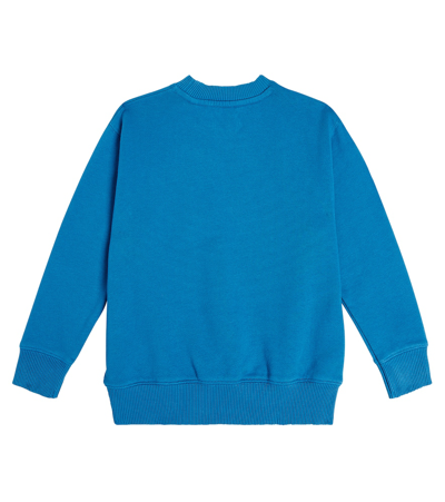 Shop Off-white Big Bookish Cotton Jersey Sweatshirt In Blue