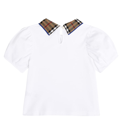 Shop Burberry Cotton Piqué Polo Shirt In White
