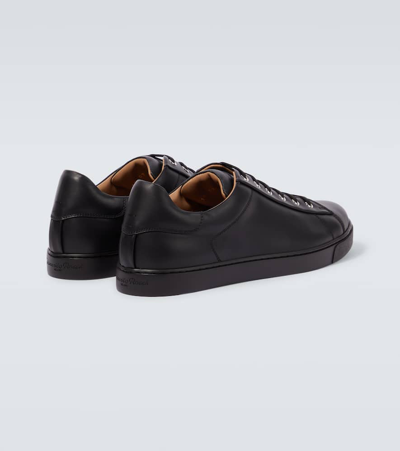 Shop Gianvito Rossi Leather Low-top Sneakers In Black