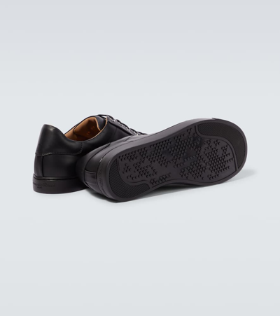 Gianvito Rossi Leather Low-top Sneakers In Black