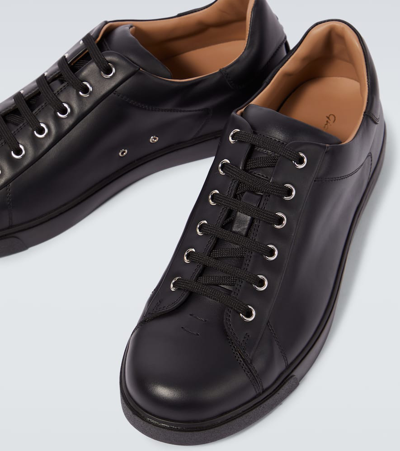 Gianvito Rossi Leather Low-top Sneakers In Black