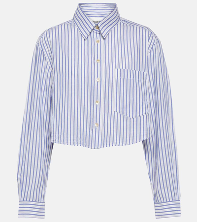 Shop Marant Etoile Eliora Striped Cropped Cotton Shirt In Blue