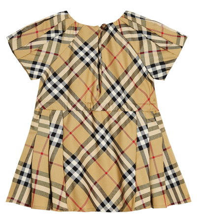 Shop Burberry Baby Jada  Check Cotton-blend Dress In Multicoloured