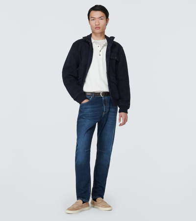 Brunello Cucinelli Long-sleeve Cotton Polo Shirt In White