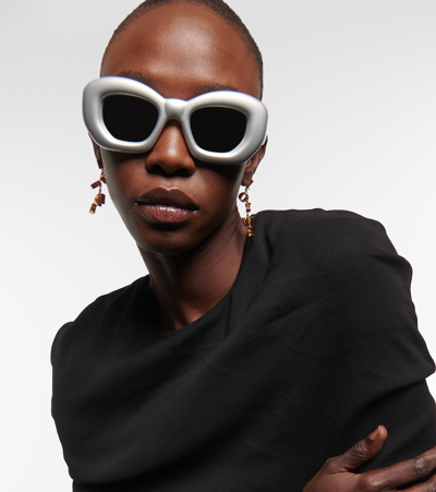 Loewe Inflated Butterfly-frame Acetate Sunglasses In Silver