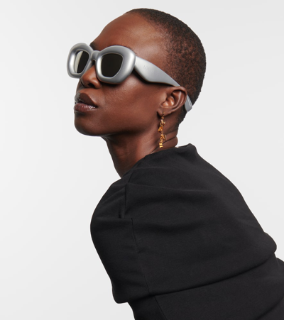 Loewe Inflated Butterfly-frame Acetate Sunglasses In Silver