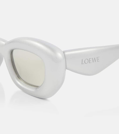 Loewe Inflated Butterfly-frame Acetate Sunglasses In Silver
