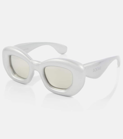 Loewe Inflated Butterfly-frame Acetate Sunglasses In Silver