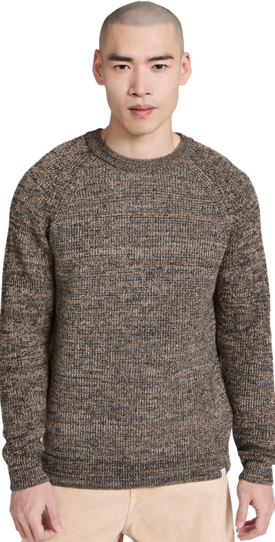 Shop Norse Projects Roald Wool Cotton Rib Sweater Camel