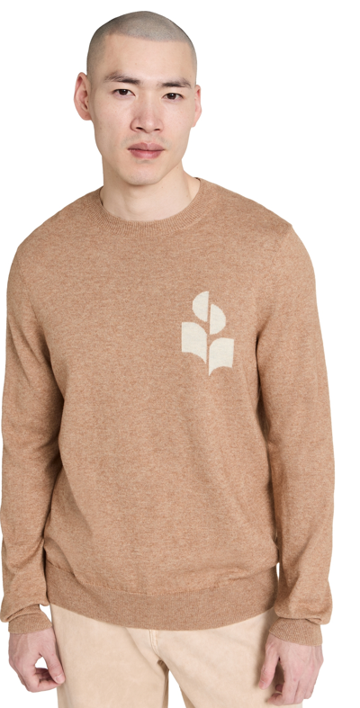 Shop Isabel Marant Evans Logo Sweater Camel