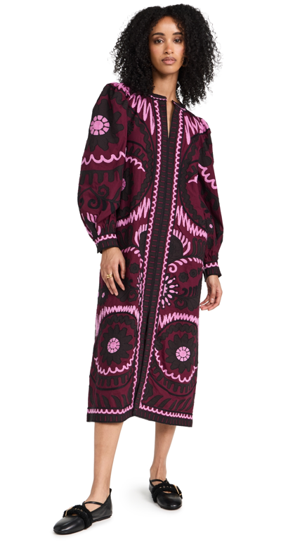 Shop Sea Charlough Print Long Sleeve Caftan Magenta