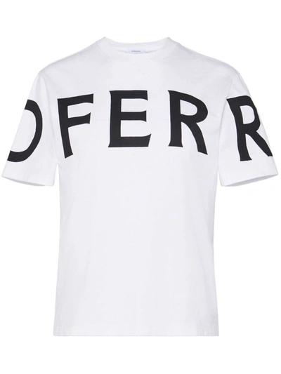 Shop Ferragamo Logo Cotton T-shirt In White