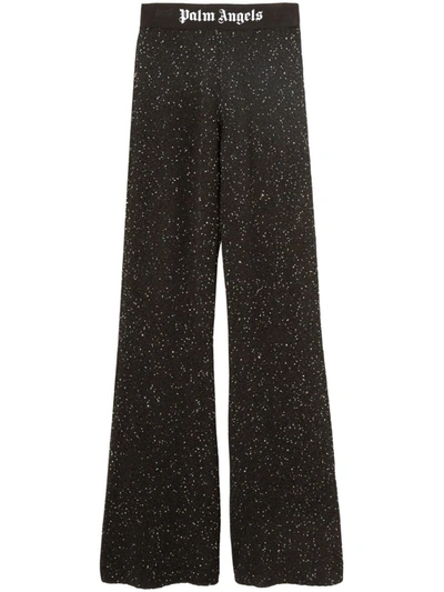 Shop Palm Angels Knitted Trousers In Black