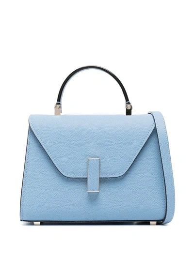 Shop Valextra Iside Micro Leather Handbag In Clear Blue