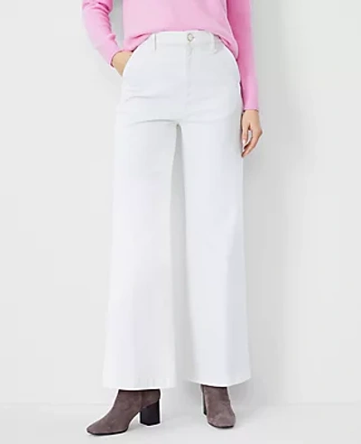 Ann Taylor High Rise Trouser Jeans In Ivory In Ivory