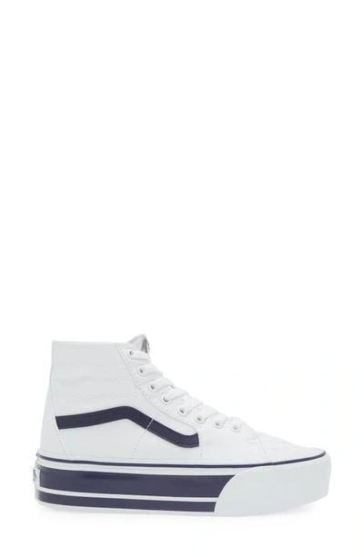 Shop Vans Sk8-hi Tapered Stackform Platform Sneaker In Navy True