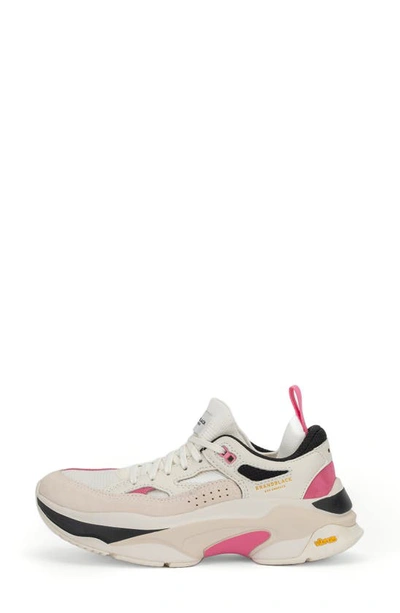 Shop Brandblack Saga Sneaker In White Black Pink