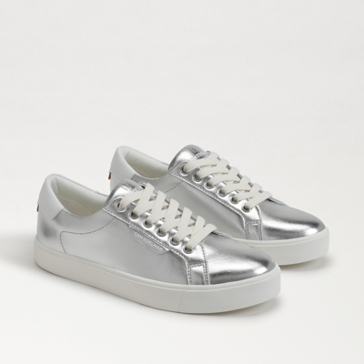 Shop Sam Edelman Ethyl Lace Up Sneaker Soft Silver Leather