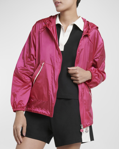 Shop Moncler Filiria Track Jacket In Dark Pink